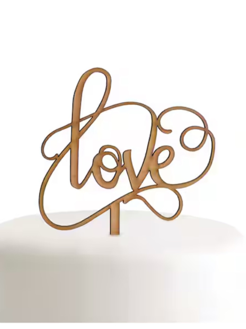 Love Script Cake Topper - Wood